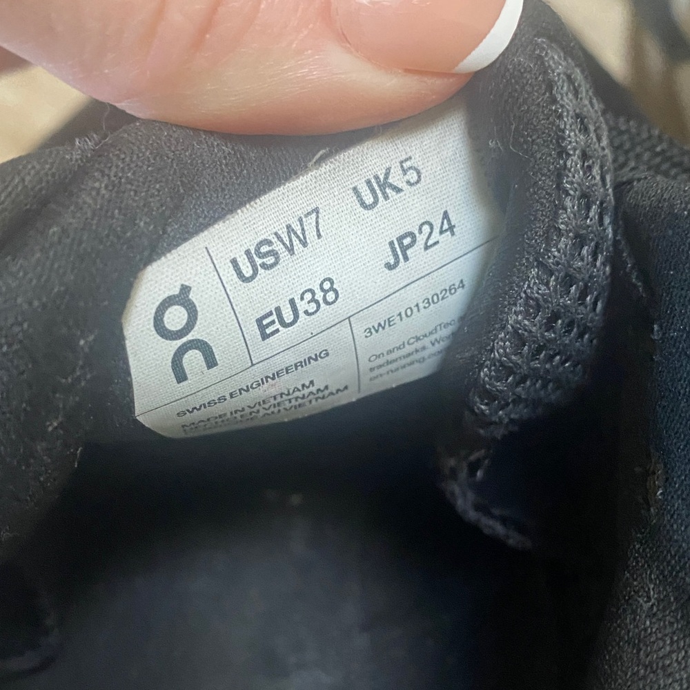 On Running Black and White Athletic Shoes - Picture 5 of 5